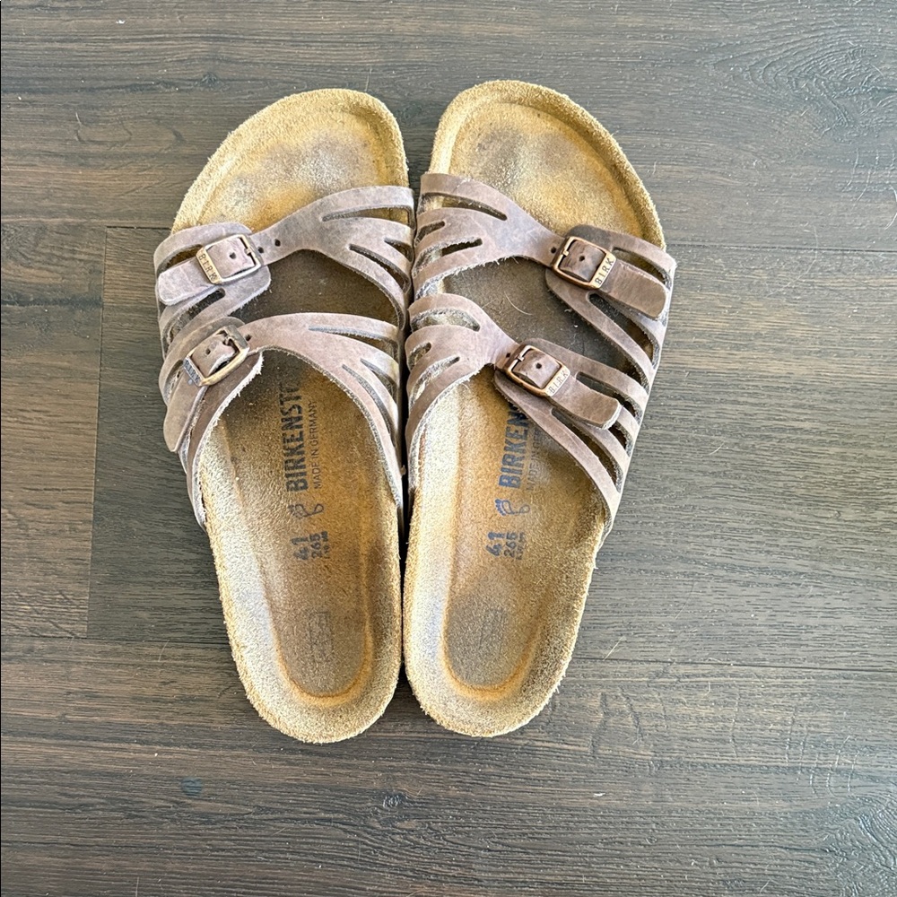 Birkenstock Taupe Suede Double Strap Sandals